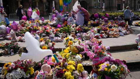 Floral tributes in Southport 