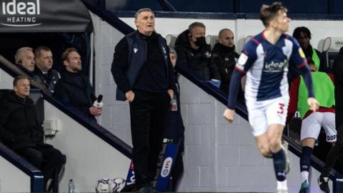 Tony Mowbray pictured on the touchline during his time as the Blackburn manager