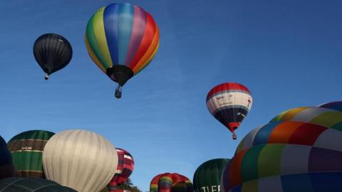 Mass launch of balloons at the Bristol Balloon Fiesta
