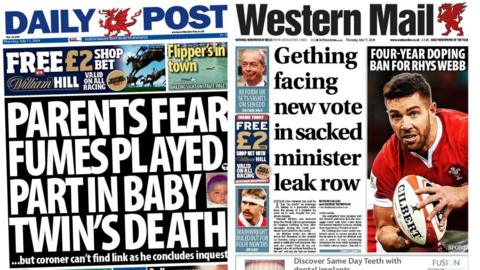 Front pages of the Daily Post and Western Mail