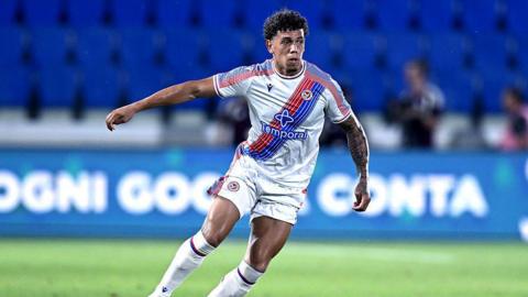 Rio Cardines of Crystal Palace in action during pre-season friendly match between Crystal Palace v AlUla at Giuseppe Sinigaglia Stadium on July 31, 2026 in Como, Italy. 