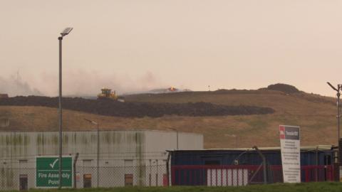 Fire burns at landfill site in Hartlepool