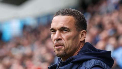 Blackburn Rovers head coach Valerien Ismael watching his side's match away to Coventry City