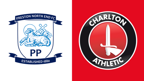 The club badges of Preston and Charlton