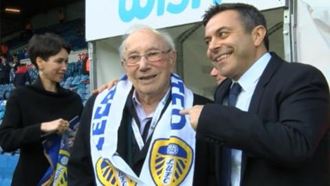 Heinz Skyte with Leeds United chairman Andrea Radrizzani