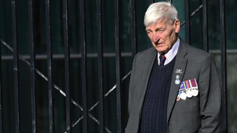 Dennis Hutchings arriving at the Crown Court in Belfast on Monday
