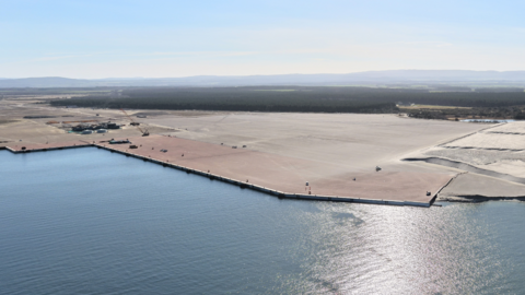 An aerial view of Ardersier Port in the Highlands.