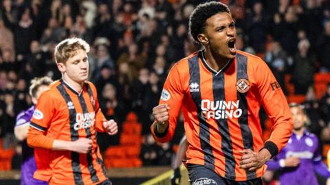 Dundee United's Amar Fatah celebrates