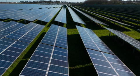 Solar panels in a field