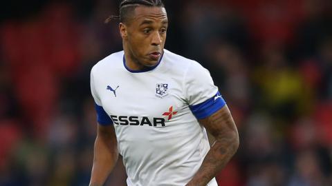 Neil Danns in action for Tranmere