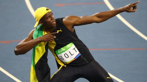 Usain Bolt wins 100m final.