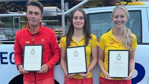 Lifeguards Cameron Jacobie, Holly Barden and Hayley Webb