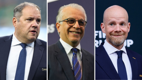 Victor Montagliani, Sheikh Salman bin Ebrahim Al Khalifa and Mattias Grafstrom