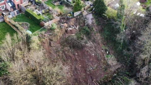 The landslip in Cradley Heath 