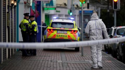 Blanchardstown shooting scene forensic officers and police