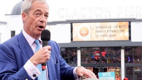 Reform UK leader Nigel Farage on the campaign trail in Clacton