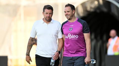 Newport County v Reading - Preseason Friendly - Newport County interim Head Coach, Chris Todd and Newport County Assistant Manager, Mark Smith 