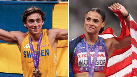 Armand Duplantis and Sydney McLaughlin-Levrone split pic