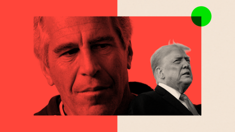 Montage image showing Epstein and Trump