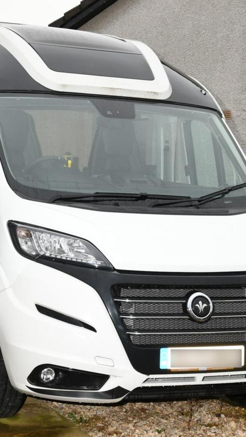 Close up of the front of the motorhome purchased by Peter Murrell