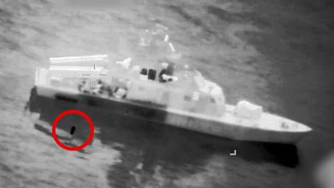 Iranian ship about to be hit by US missile, in footage released by US Centcom