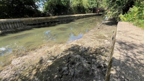 A dried-up canal