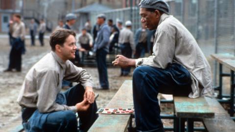Tim Robbins and Morgan Freeman in The Shawshank Redemption.
