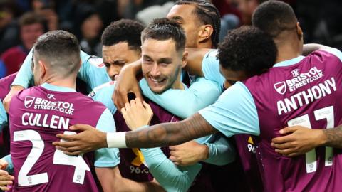 Burnley celebrate scoring