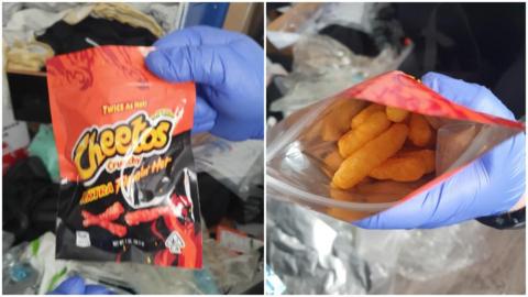 Cheetos crisps found by police