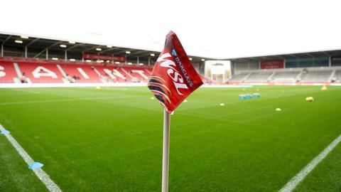 A WSL corner flag at the St Helens Stadium