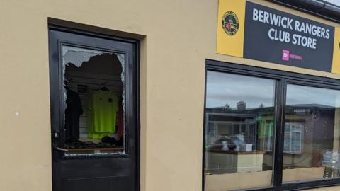 Smashed windows caused by thieves