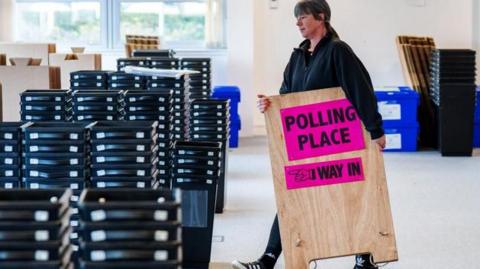 Ballot boxes and signs are dispatched to polling stations around Edinburgh from Edinburgh City Council's storage area 