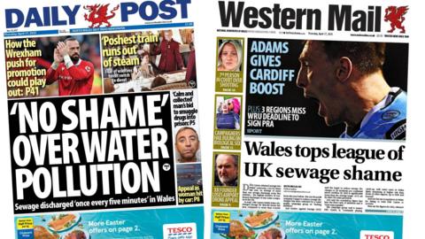 Front pages of the Daily Post and Western Mail