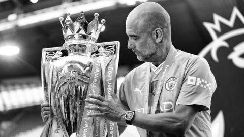 Pep Guardiola and Premier League trophy