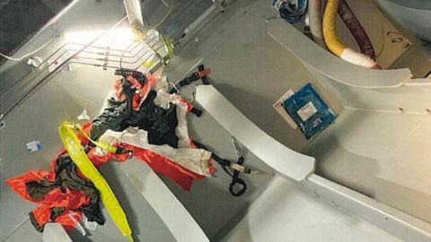 Bottom of ballast tank where injured party fell into