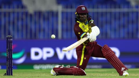 Deandra Dottin batting for the West Indies