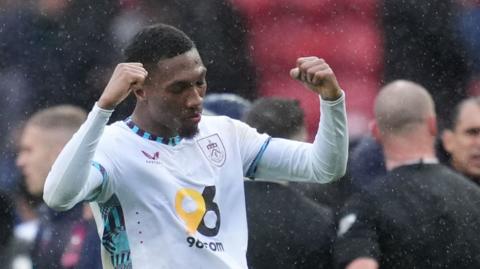 Jaidon Anthony celebrates Burnley's win at Bristol City