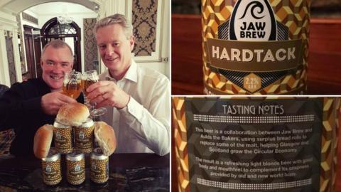 Hardtack is a blonde beer made by Jaw Brew in partnership with Aulds