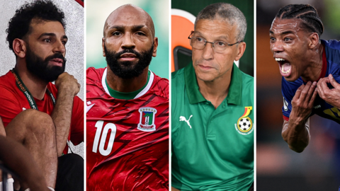 Africa Cup of Nations stars Mohamed Salah, Emilio Nsue, Chris Hughton and Garry Rodrigues at the Afcon 2023 football tournament