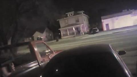 Still of body-cam footage of the house where victim was shot