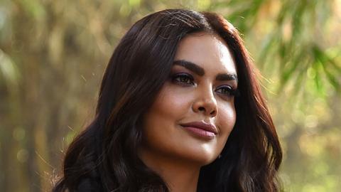 Indian Bollywood actress Esha Gupta poses for photographs during the launch of her new music video "Get Dirty" in Mumbai on January 11, 2019