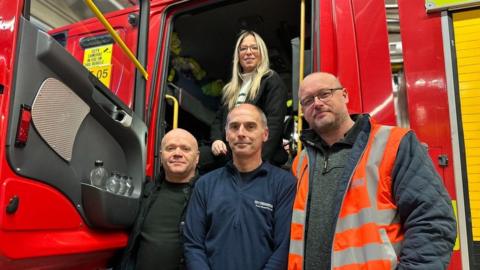 Fireman Carl Tolley and Rebecca Thompson