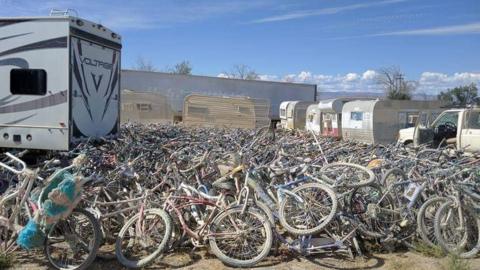 The bicycles Rockwell salvaged from Burning Man