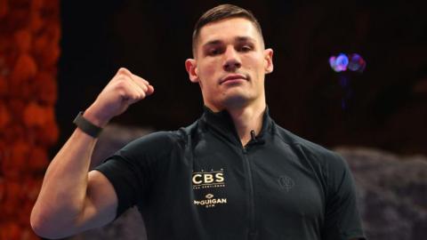 Chris Billam-Smith poses for a photo before a fight