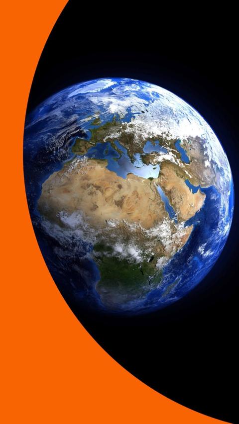 The Earth from space showing Europe, Africa and the Middle East
