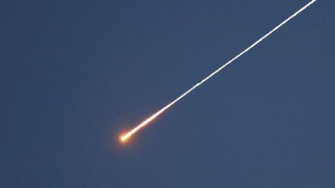 Missile in sky.