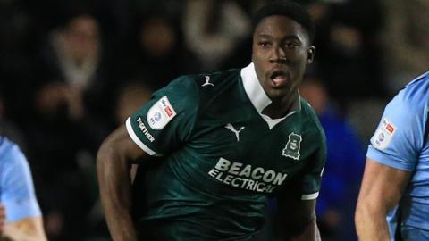 Bim Pepple in action for Plymouth Argyle