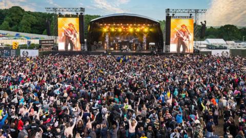 Skindred on stage at the Download festival in 2021
