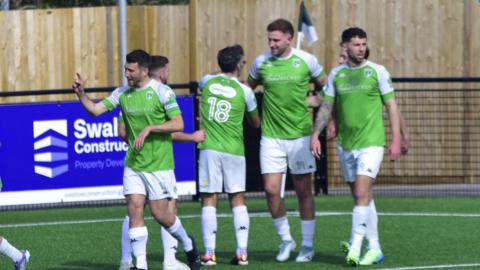 Guernsey FC celebrate a goal