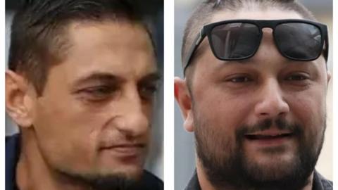 Two separate pictures of the brothers side by side. Marek Puska has dark hair and facial hair that has been shaved so that it just covers his chin. Lubomir Puska Jr has tightly cropped hair and a trimmed black beard. He has a pair of sunglasses pushed up onto his forehead.
